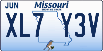 MO license plate XL7Y3V