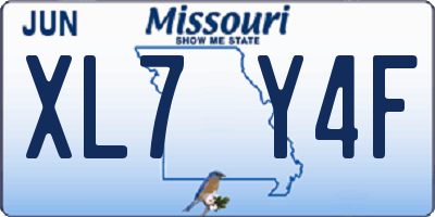 MO license plate XL7Y4F