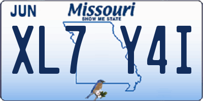 MO license plate XL7Y4I