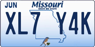 MO license plate XL7Y4K
