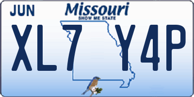 MO license plate XL7Y4P