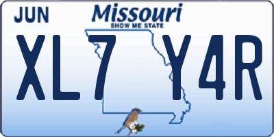 MO license plate XL7Y4R