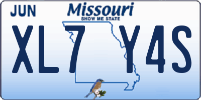 MO license plate XL7Y4S