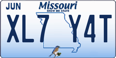 MO license plate XL7Y4T