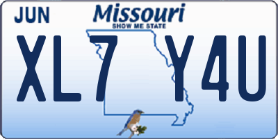 MO license plate XL7Y4U
