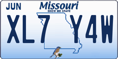 MO license plate XL7Y4W