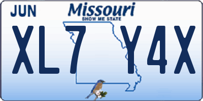 MO license plate XL7Y4X