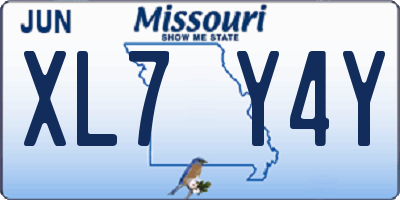 MO license plate XL7Y4Y