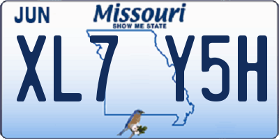 MO license plate XL7Y5H