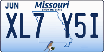 MO license plate XL7Y5I