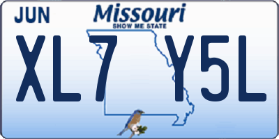 MO license plate XL7Y5L