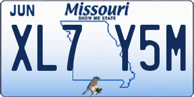 MO license plate XL7Y5M
