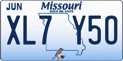 MO license plate XL7Y5O