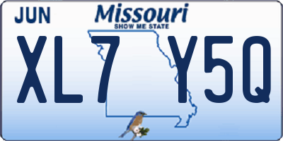 MO license plate XL7Y5Q