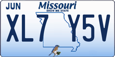 MO license plate XL7Y5V