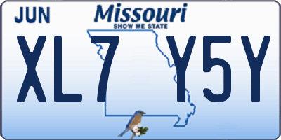 MO license plate XL7Y5Y