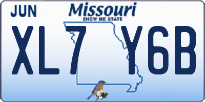 MO license plate XL7Y6B
