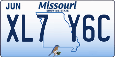 MO license plate XL7Y6C