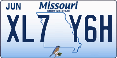 MO license plate XL7Y6H