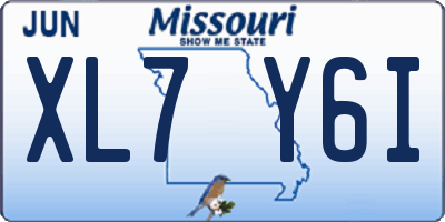 MO license plate XL7Y6I