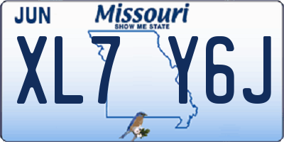MO license plate XL7Y6J