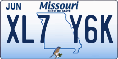 MO license plate XL7Y6K