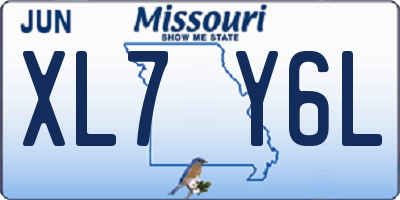 MO license plate XL7Y6L