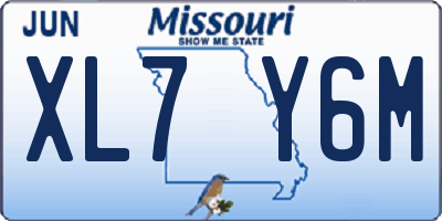 MO license plate XL7Y6M