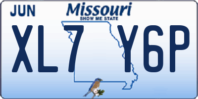 MO license plate XL7Y6P