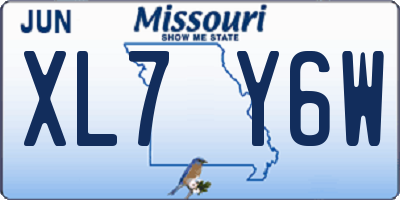 MO license plate XL7Y6W