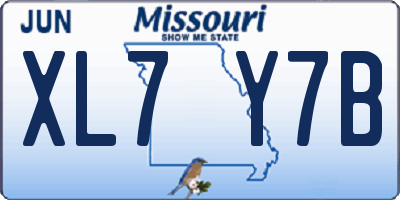 MO license plate XL7Y7B