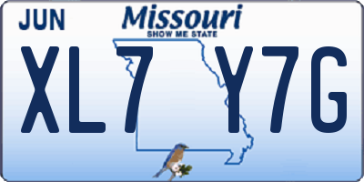 MO license plate XL7Y7G