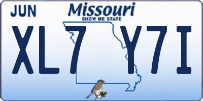 MO license plate XL7Y7I