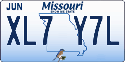 MO license plate XL7Y7L