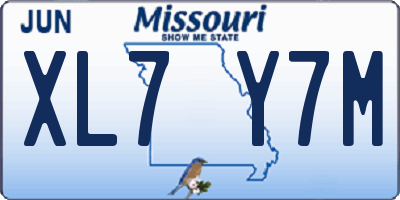 MO license plate XL7Y7M
