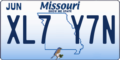 MO license plate XL7Y7N