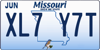 MO license plate XL7Y7T