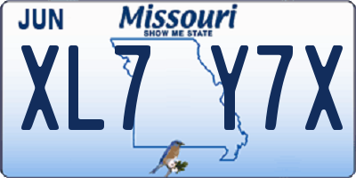 MO license plate XL7Y7X