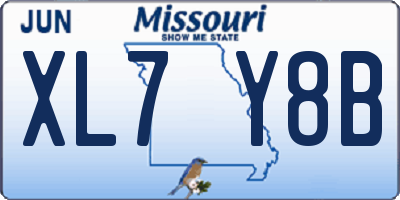 MO license plate XL7Y8B