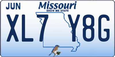 MO license plate XL7Y8G