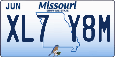 MO license plate XL7Y8M