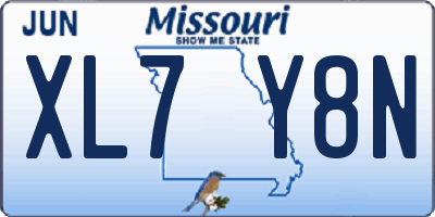 MO license plate XL7Y8N