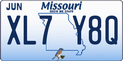 MO license plate XL7Y8Q