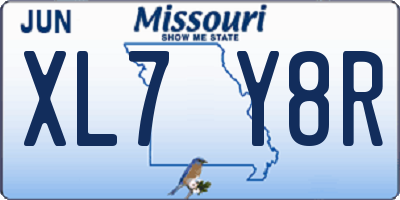 MO license plate XL7Y8R