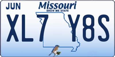 MO license plate XL7Y8S