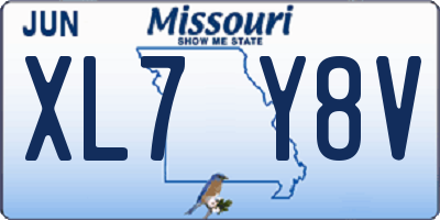 MO license plate XL7Y8V