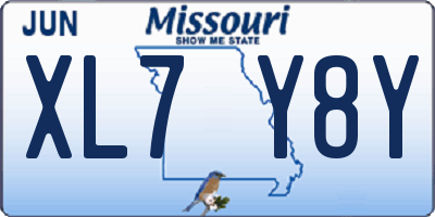 MO license plate XL7Y8Y