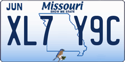 MO license plate XL7Y9C