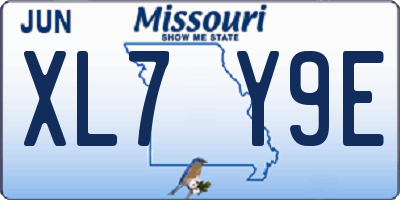 MO license plate XL7Y9E
