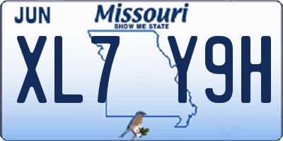 MO license plate XL7Y9H